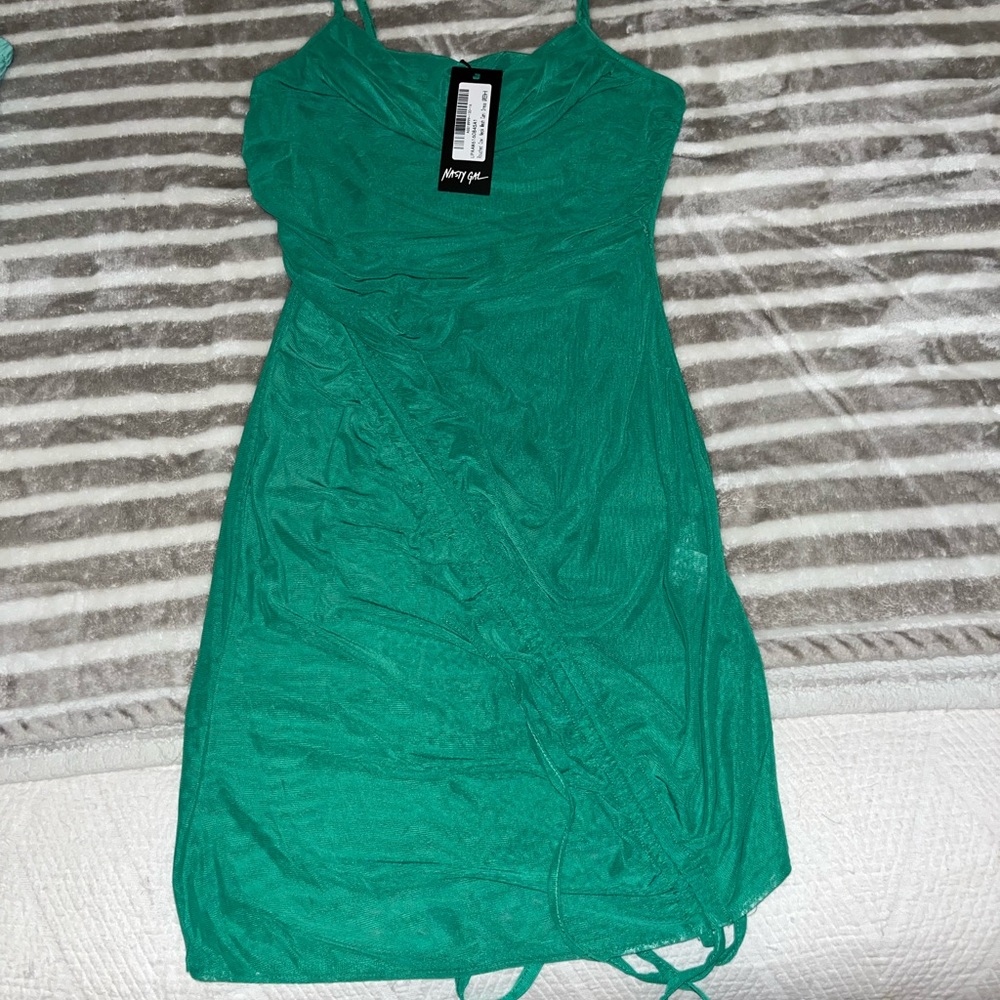 Nasty Gal Rouched cowl neck dress